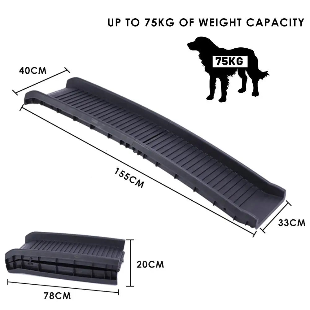 Car Dog Steps Pet Stairs Dog Ramp Lightweight Folding Pet Ladder Ramp Dog Stairs for High Beds, Trucks, Cars and SUV over 5Kg
